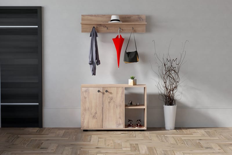 Eteiskalustepaketti Tommelu 30x90 cm - Luonnonväri - Huonekalut - Kalustesetit - Eteisen kalustesetit