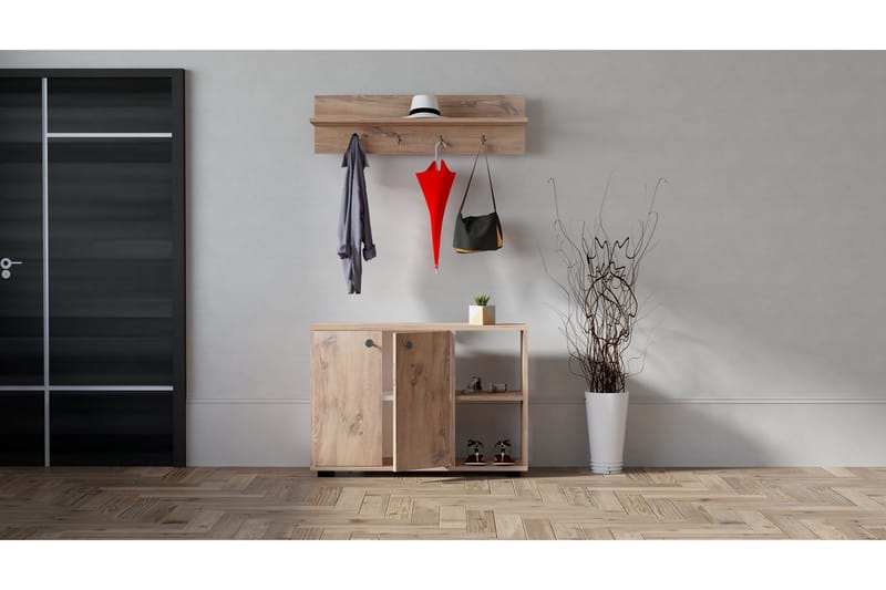 Eteiskalustepaketti Tommelu 30x90 cm - Luonnonväri - Huonekalut - Kalustesetit - Eteisen kalustesetit