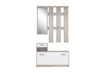 Eteiskalustesarja Waterlii 98x180 cm - Beige / Ruskea / Valkoinen - Huonekalut - Kalustesetit - Eteisen kalustesetit