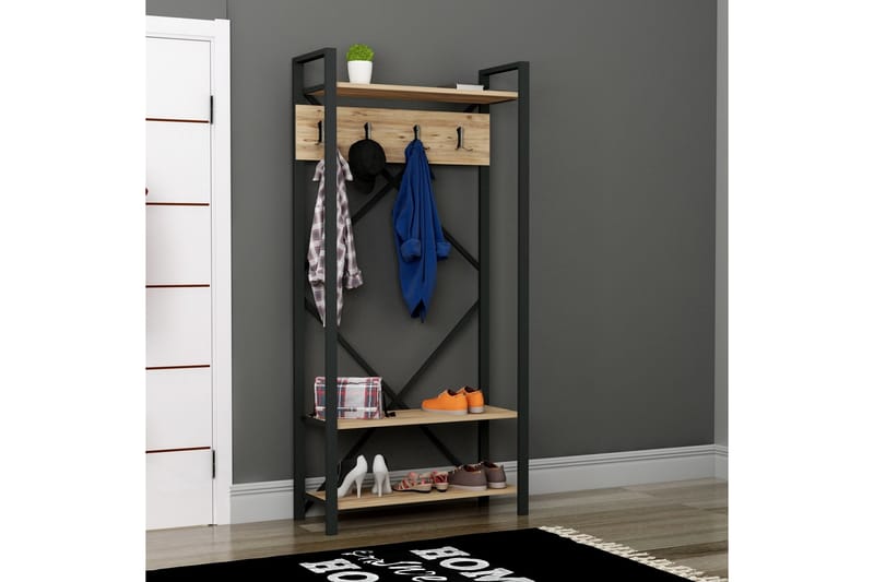 Eteiskalustesetti 35x90 cm - Luonnonväri/Musta - Huonekalut - Kalustesetit - Eteisen kalustesetit