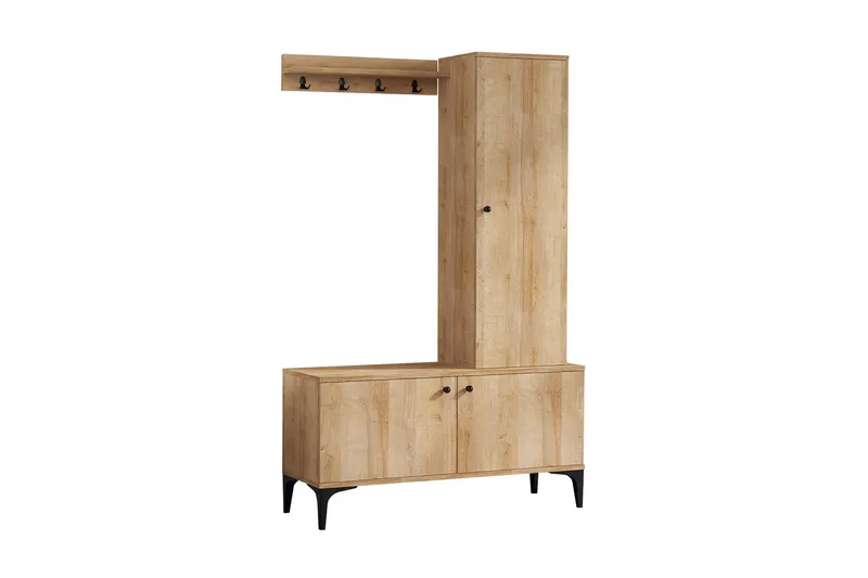 Eteiskalustesetti 40x110 cm - Luonnonväri/Musta - Huonekalut - Kalustesetit - Eteisen kalustesetit