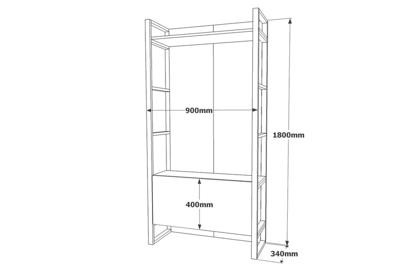 Eteiskalustesetti Challinder 34x90 cm - Luonnonväri - Huonekalut - Kalustesetit - Eteisen kalustesetit