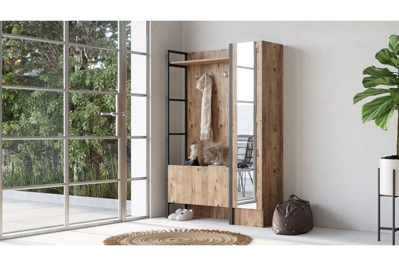 Eteiskalustesetti Challinder 34x90 cm Oikea - Luonnonväri - Huonekalut - Kalustesetit - Eteisen kalustesetit