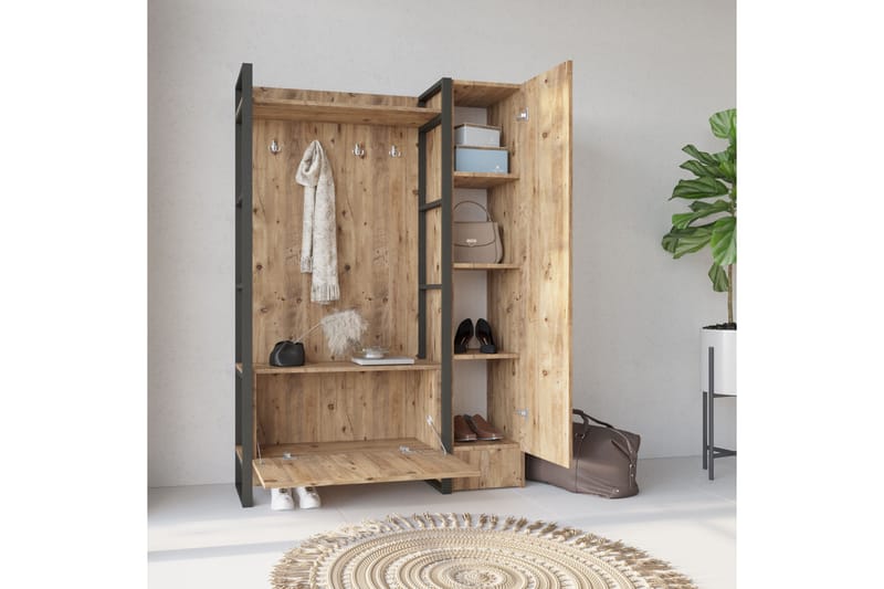 Eteiskalustesetti Challinder 34x90 cm Oikea - Luonnonväri - Huonekalut - Kalustesetit - Eteisen kalustesetit