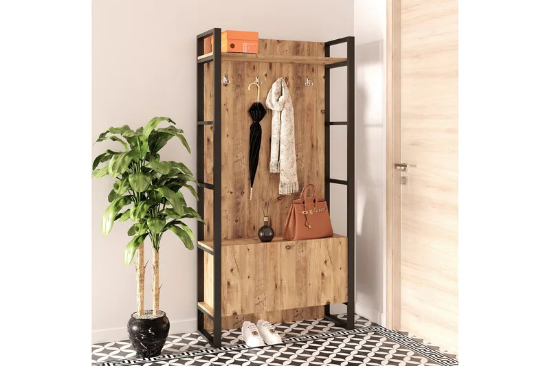 Eteiskalustesetti Challinder 34x90 cm Tupla Vasen, Luonnonväri