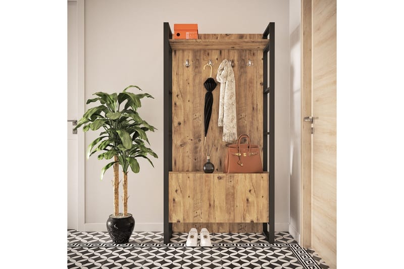 Eteiskalustesetti Challinder 34x90 cm Tupla Vasen - Luonnonväri - Huonekalut - Kalustesetit - Eteisen kalustesetit