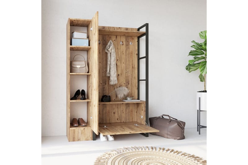 Eteiskalustesetti Challinder 34x90 cm Vasen - Luonnonväri - Huonekalut - Kalustesetit - Eteisen kalustesetit