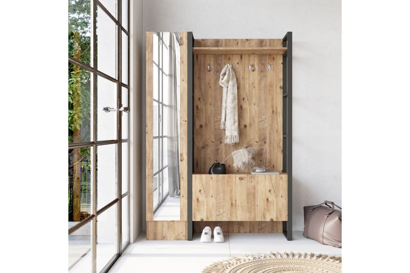 Eteiskalustesetti Challinder 34x90 cm Vasen - Luonnonväri - Huonekalut - Kalustesetit - Eteisen kalustesetit