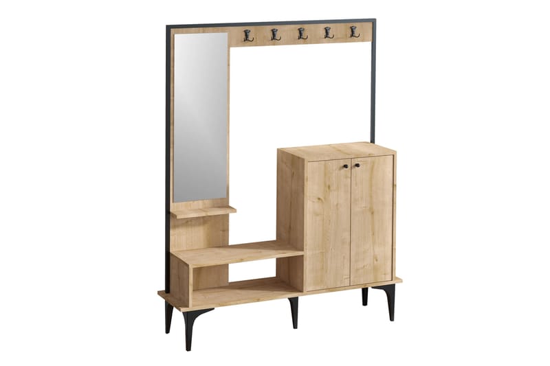 Eteiskalustesetti Cirsinia 35x114 cm - Luonnonväri/Valkoinen - Huonekalut - Kalustesetit - Eteisen kalustesetit