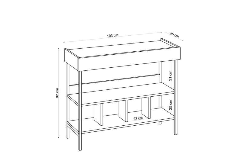 Eteiskalustesetti Cosama 35x103 cm - Luonnonväri/Valkoinen - Huonekalut - Kalustesetit - Eteisen kalustesetit