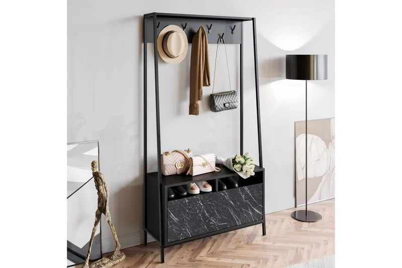 Eteiskalustesetti Devinne 30 cm, Musta