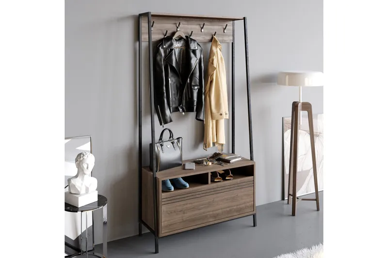 Eteiskalustesetti Devinne 30 cm - Tummanruskea/Musta - Huonekalut - Kalustesetit - Eteisen kalustesetit