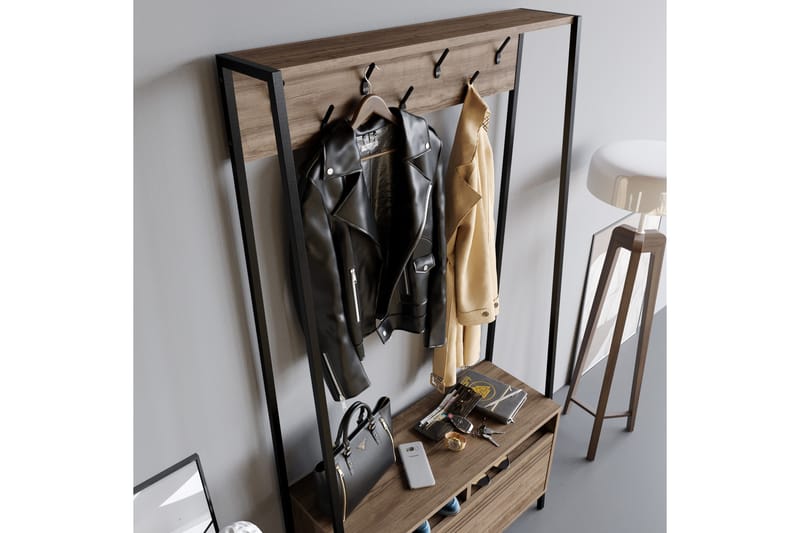 Eteiskalustesetti Devinne 30 cm - Tummanruskea/Musta - Huonekalut - Kalustesetit - Eteisen kalustesetit