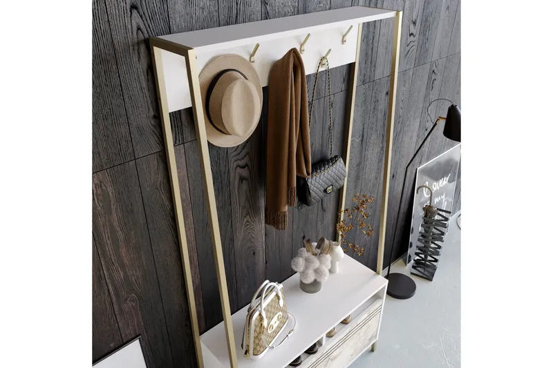 Eteiskalustesetti Devinne 30 cm - Valkoinen - Huonekalut - Kalustesetit - Eteisen kalustesetit