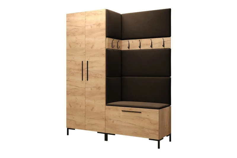 Eteiskalustesetti Dunvegan 158x44 cm, Tummanruskea