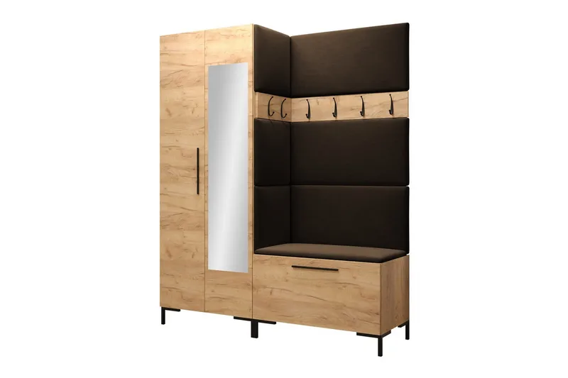 Eteiskalustesetti Dunvegan 158x46 cm, Tummanruskea