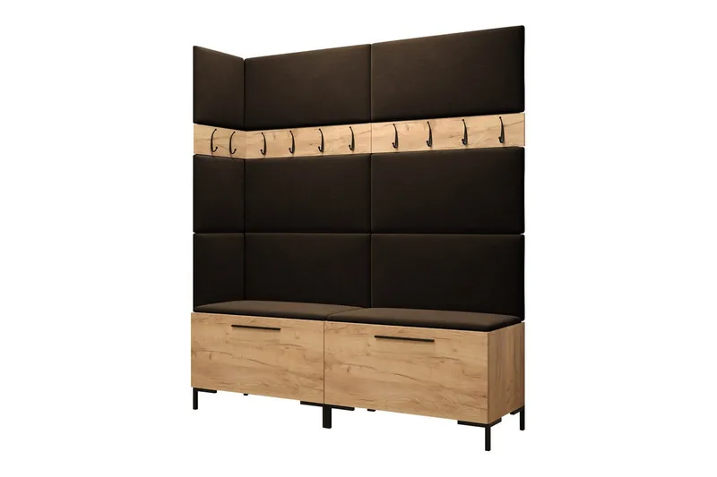 Eteiskalustesetti Dunvegan 168x46 cm, Tummanruskea