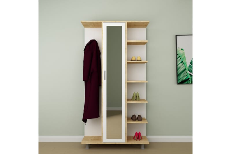 Eteiskalustesetti Joie 180x100 cm - Luonnonväri/Valkoinen - Huonekalut - Kalustesetit - Eteisen kalustesetit