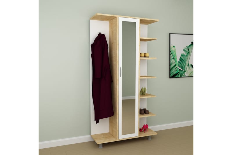 Eteiskalustesetti Joie 180x100 cm - Luonnonväri/Valkoinen - Huonekalut - Kalustesetit - Eteisen kalustesetit