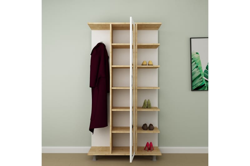 Eteiskalustesetti Joie 180x100 cm - Luonnonväri/Valkoinen - Huonekalut - Kalustesetit - Eteisen kalustesetit