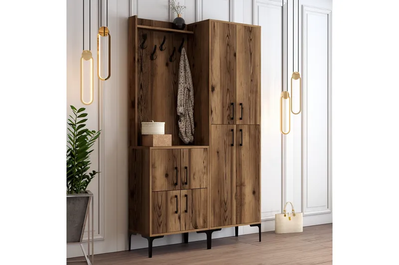 Eteiskalustesetti Kotzen 120 cm, Tummanruskea