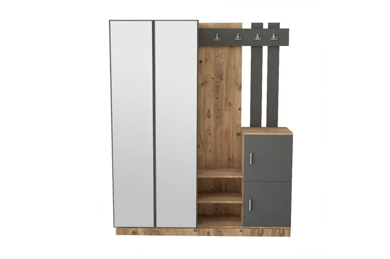 Eteiskalustesetti Medleys 38x147 cm - Luonnonväri/Antrasiitti - Huonekalut - Kalustesetit - Eteisen kalustesetit