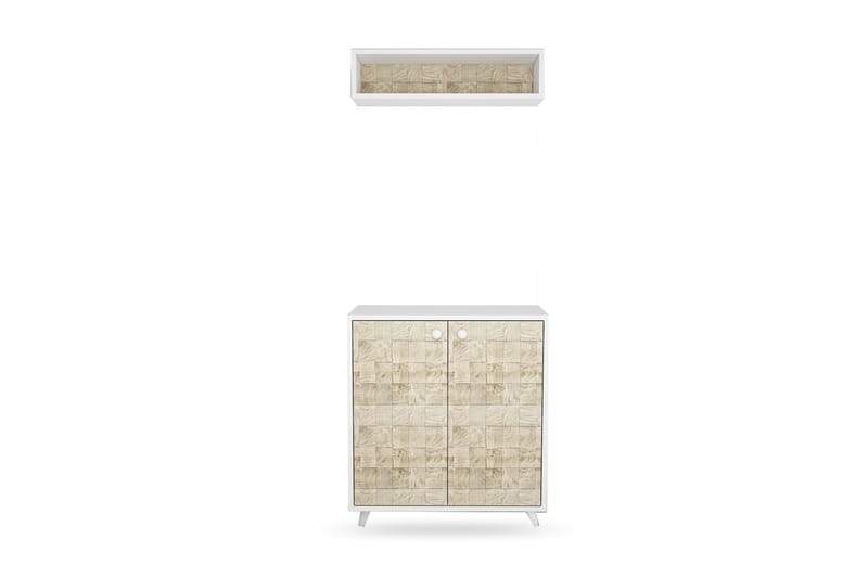 Eteiskalustesetti Miangal 80x80 cm - Luonnonväri/Valkoinen - Huonekalut - Kalustesetit - Eteisen kalustesetit