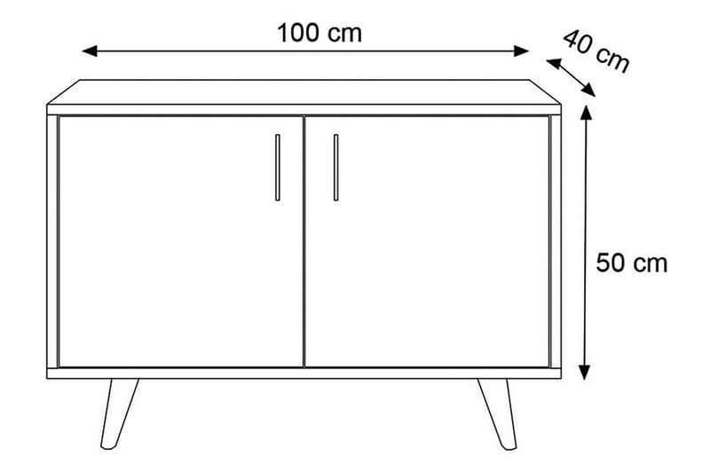 Eteiskalustesetti Mohenjo 50x100 cm - Luonnonväri/Valkoinen - Eteisen kalustesetit - Eteisen säilytys