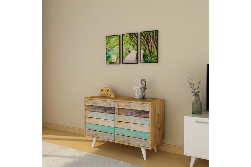 Eteiskalustesetti Mohenjo 50x100 cm - Luonnonväri/Valkoinen - Huonekalut - Kalustesetit - Eteisen kalustesetit