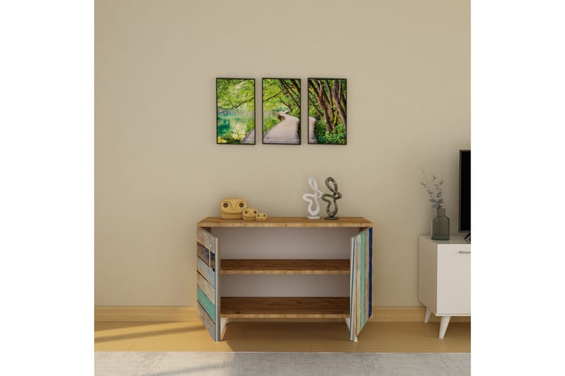 Eteiskalustesetti Mohenjo 50x100 cm - Luonnonväri/Valkoinen - Huonekalut - Kalustesetit - Eteisen kalustesetit