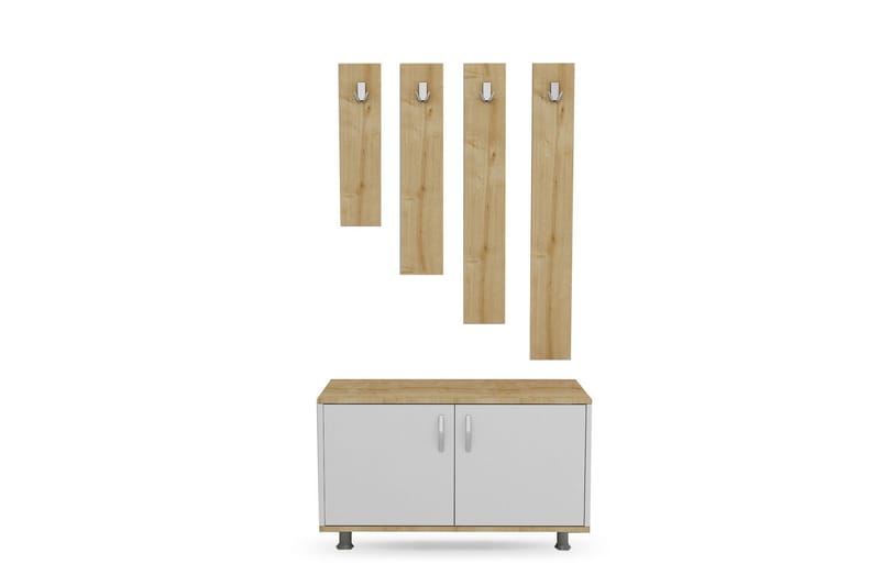 Eteiskalustesetti Tasarima 50x100 cm - Luonnonväri/Valkoinen - Huonekalut - Kalustesetit - Eteisen kalustesetit