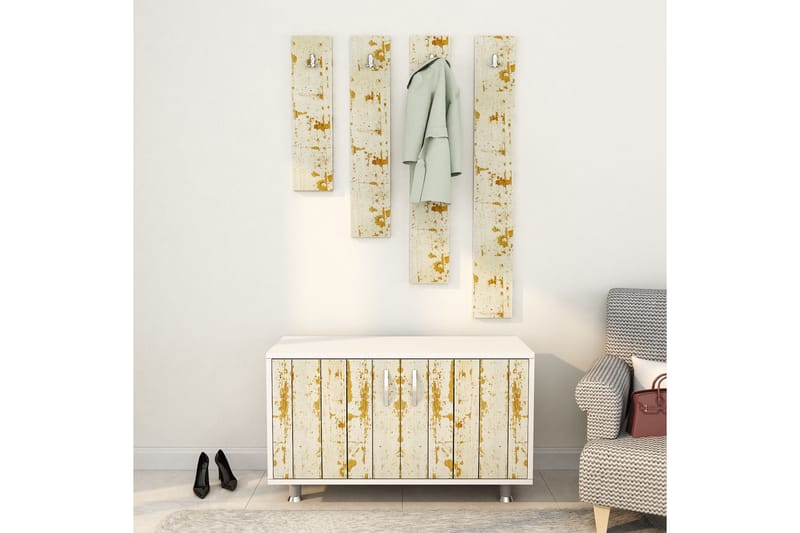 Eteiskalustesetti Tasarima 50x100 cm - Vaaleanruskea/Valkoinen - Huonekalut - Kalustesetit - Eteisen kalustesetit