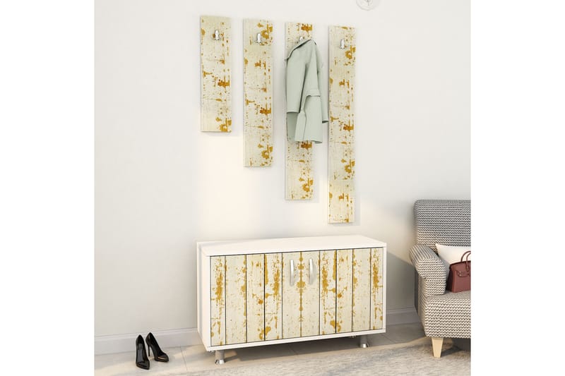 Eteiskalustesetti Tasarima 50x100 cm - Vaaleanruskea/Valkoinen - Huonekalut - Kalustesetit - Eteisen kalustesetit