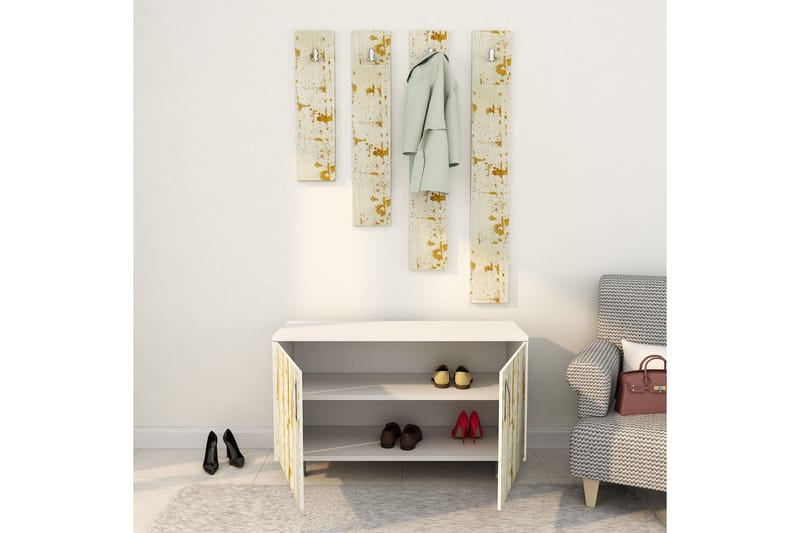 Eteiskalustesetti Tasarima 50x100 cm - Vaaleanruskea/Valkoinen - Huonekalut - Kalustesetit - Eteisen kalustesetit