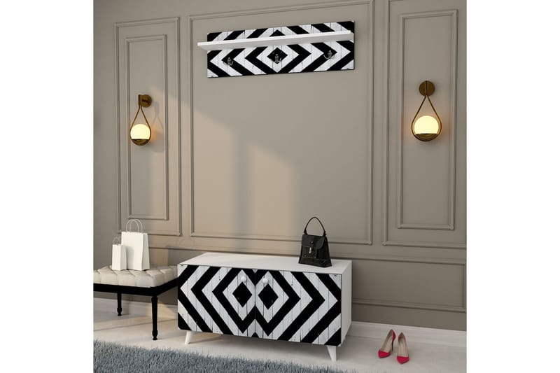 Eteiskalustesetti Trendel 55x100 cm - Luonnonväri/Valkoinen - Huonekalut - Kalustesetit - Eteisen kalustesetit