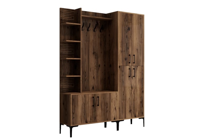 Eteiskalustesetti Viyana 150 cm - Tummanruskea - Huonekalut - Kalustesetit - Eteisen kalustesetit