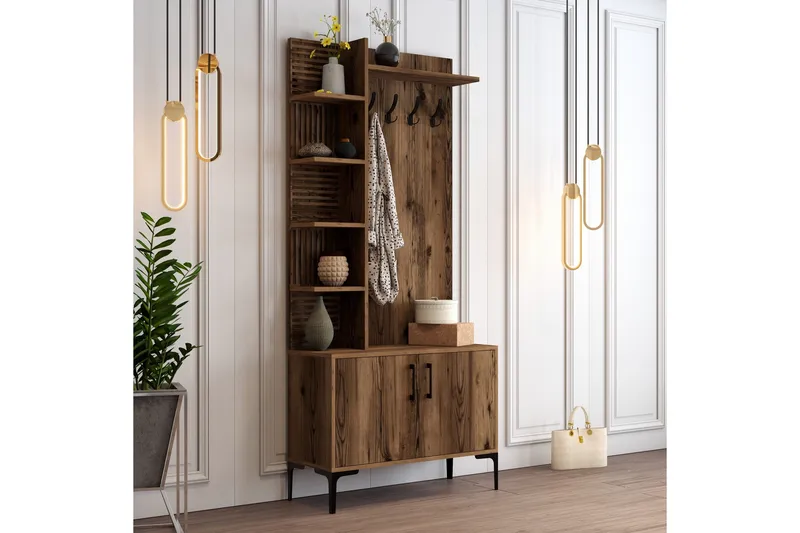 Eteiskalustesetti Viyana 90 cm - Tummanruskea - Huonekalut - Kalustesetit - Eteisen kalustesetit