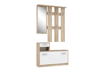 Eteiskalustesetti Waterlii 98x180 cm - Beige/Valkoinen - Huonekalut - Kalustesetit - Eteisen kalustesetit