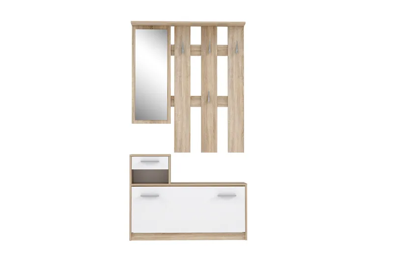 Eteiskalustesetti Waterlii 98x180 cm - Beige/Valkoinen - Huonekalut - Kalustesetit - Eteisen kalustesetit