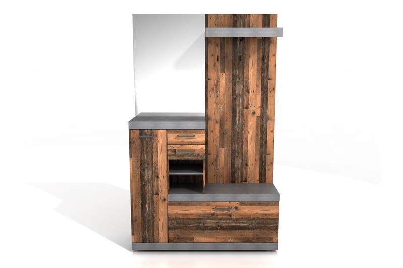 Vaatekaappi Buchsbaum 120 cm - Valkoinen/Harmaa - Huonekalut - Kalustesetit - Eteisen kalustesetit