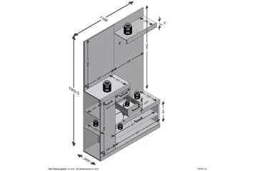 Vaatekaappi Buchsbaum 120 cm - Valkoinen/Harmaa - Huonekalut - Kalustesetit - Eteisen kalustesetit