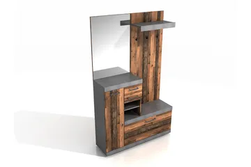 Vaatekaappi Buchsbaum 120 cm - Valkoinen/Harmaa - Huonekalut - Kalustesetit - Eteisen kalustesetit