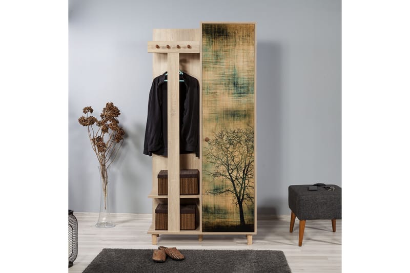 Vaatesäilytin Gillberga 90 cm - Ruskea - Huonekalut - Kalustesetit - Eteisen kalustesetit