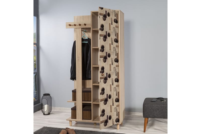 Vaatesäilytin Gillberga 90 cm - Ruskea - Huonekalut - Kalustesetit - Eteisen kalustesetit