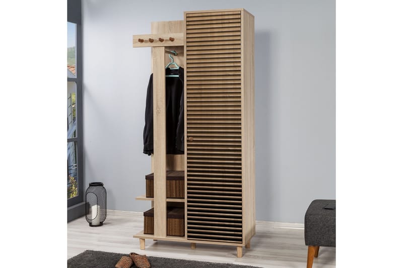Vaatesäilytin Gillberga 90 cm - Ruskea - Huonekalut - Kalustesetit - Eteisen kalustesetit
