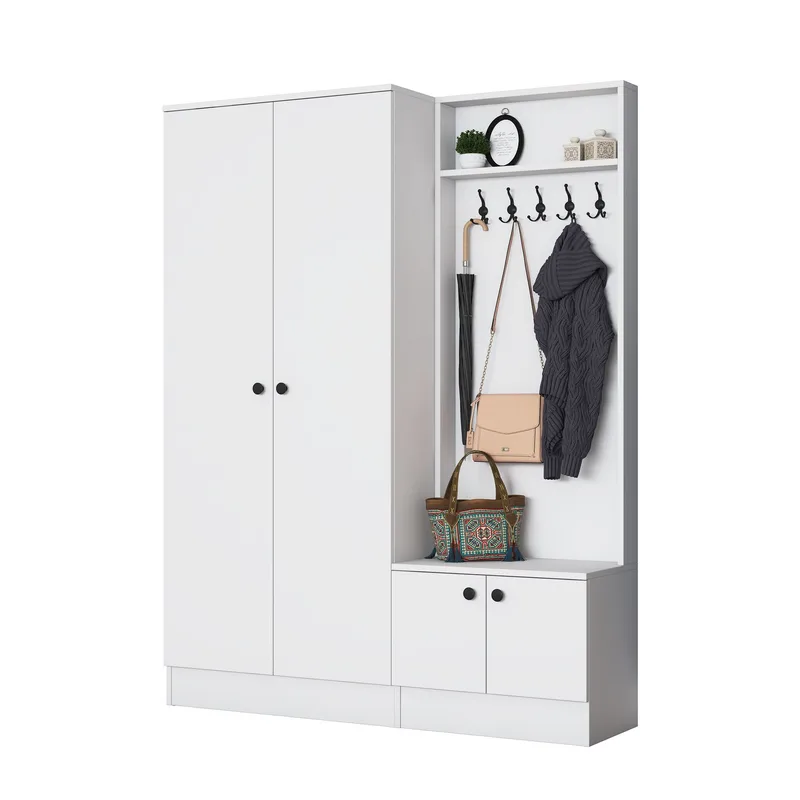 Eteiskaluste Wallxpert Eska (139,6 x 182,8 x 37,5 cm) valkoinen, Valkoinen