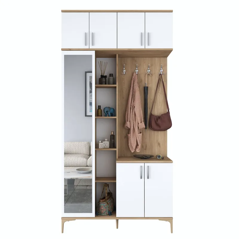 Eteiskaluste Wallxpert Fenn EA120 (120 x 240 x 37,5 cm) pähkinä/valkoinen, Pähkinä ja valkoinen