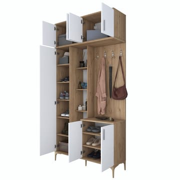 Eteiskaluste Wallxpert Fenn EA120 (120 x 240 x 37,5 cm) pähkinä/valkoinen - Pähkinä ja valkoinen - Huonekalut - Kalustesetit - Eteisen kalustesetit