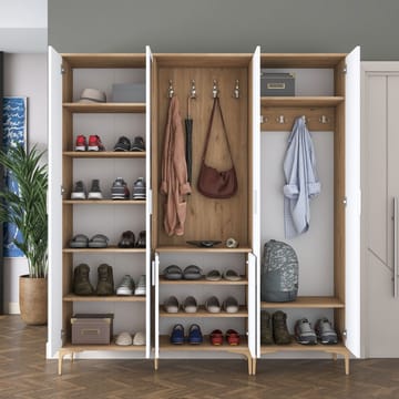 Eteiskaluste Wallxpert Gala Shelf EA154 (180 x 198,6 x 37,5 cm) Pähkinä/valkoinen - Pähkinä ja valkoinen - Huonekalut - Kalustesetit - Eteisen kalustesetit