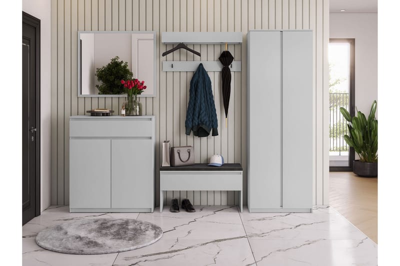 Eteiskalustesetti Simply - Harmaa - Huonekalut - Kalustesetit - Eteisen kalustesetit